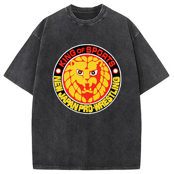Personality fashion Japan Pro Wrestling Washed T-Shirt