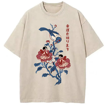 Personality fashion Best Of Luck Washed T-Shirt