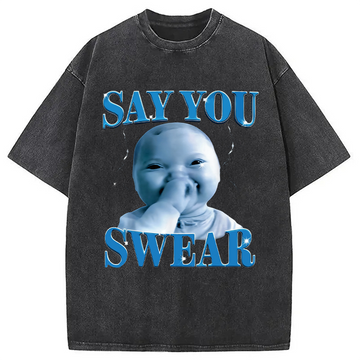 Personality fashion Funny Niche Baby Washed T-Shirt