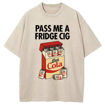 Personality fashion Diet Cola Cigarette Pack Washed T-Shirt