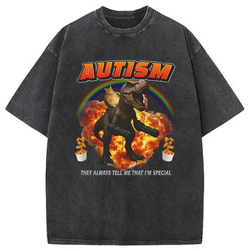 Personality fashion Funny Autism Washed T-Shirt
