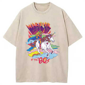 Personality fashion Warrior of the 80s Washed T-Shirt