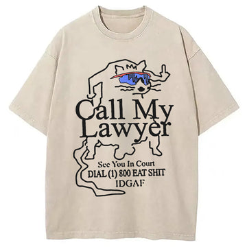 Personality fashion Call My Lawyer Washed T-Shirt