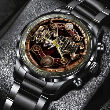 AC_DC Black Stainless Steel Watch – GNE 1083