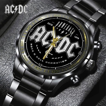 AC_DC Black Stainless Steel Watch – GNE 1232