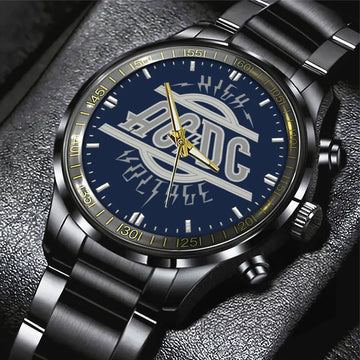 AC_DC Black Stainless Steel Watch – GNE 1302
