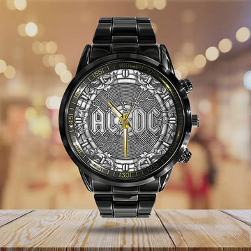 AC_DC Black Stainless Steel Watch – GNE 13071