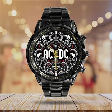 AC_DC Black Stainless Steel Watch – GNE 13261