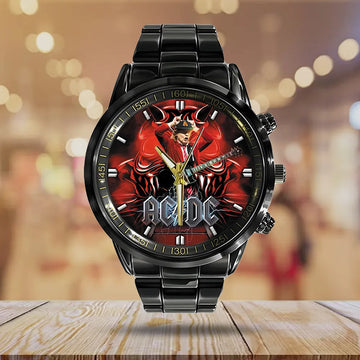 AC_DC Black Stainless Steel Watch – GNE 13301