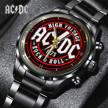 AC_DC Black Stainless Steel Watch – GNE 1489