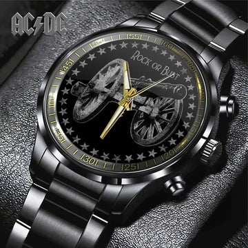AC_DC Black Stainless Steel Watch – GNE 1573