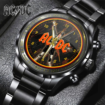 AC_DC Black Stainless Steel Watch – GNE 2108