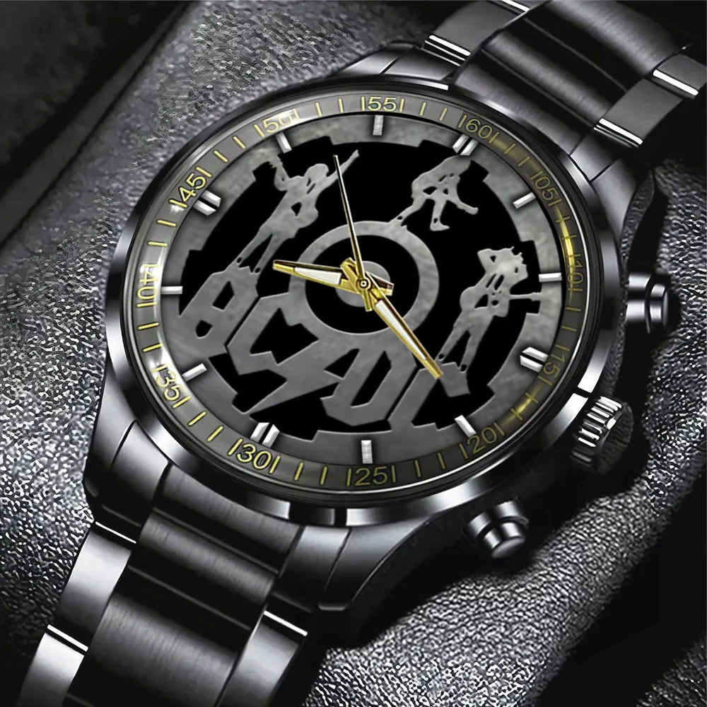AC_DC Black Stainless Steel Watch – GNE 2191