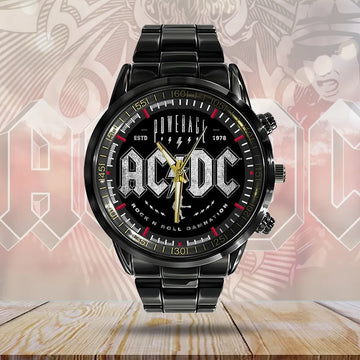 AC_DC Black Stainless Steel Watch – GNE 2196
