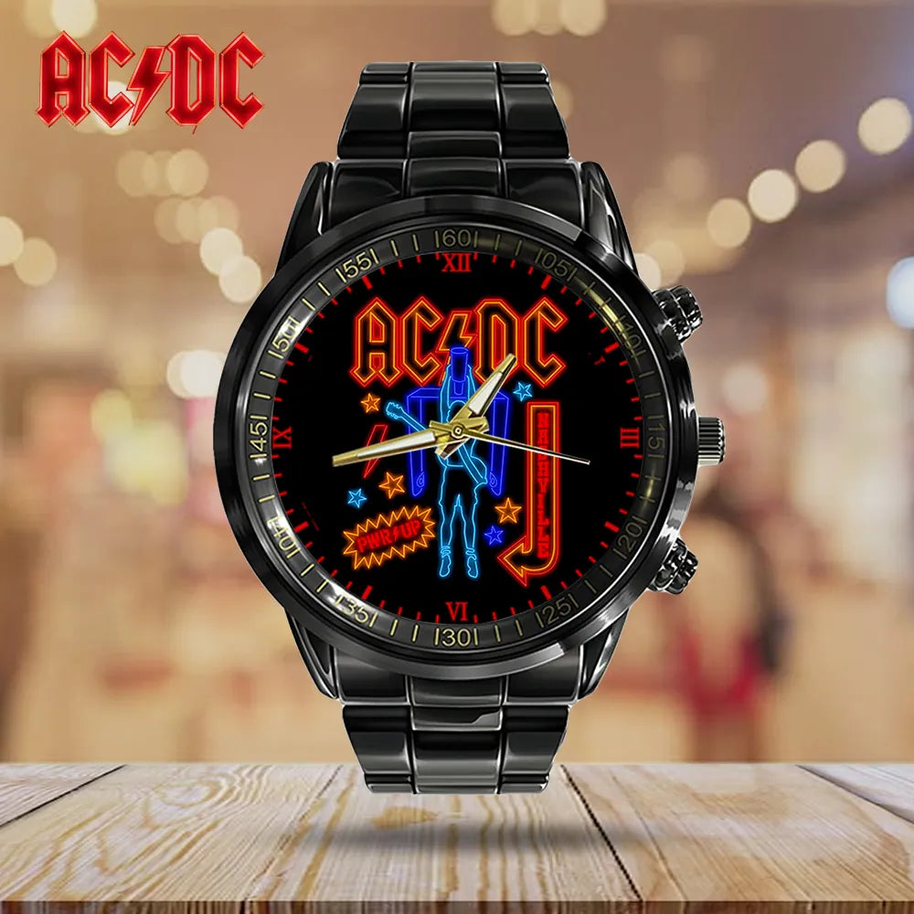 AC_DC Black Stainless Steel Watch – GNE 3455