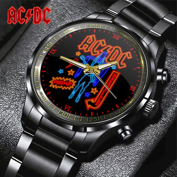 AC_DC Black Stainless Steel Watch – GNE 3455