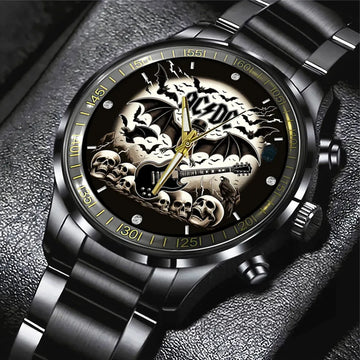 AC_DC Black Stainless Steel Watch – GNE 719