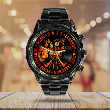 AC_DC Black Stainless Steel Watch – GNE NEW276