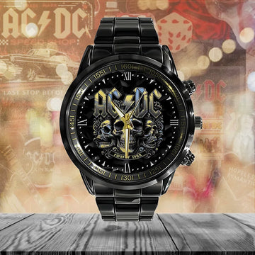 AC_DC Black Stainless Steel Watch – GNE NEW457