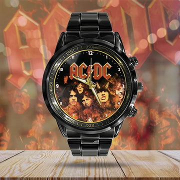 AC_DC Black Stainless Steel Watch – MAITM 7354