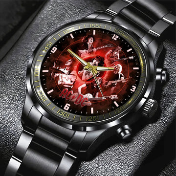 AC_DC Black Stainless Steel Watch – MAITM 7898