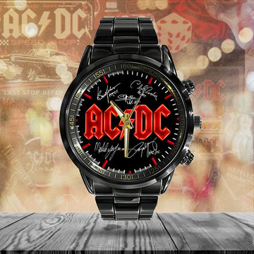 AC_DC Black Stainless Steel Watch – TANTN 12052