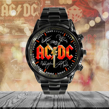 AC_DC Black Stainless Steel Watch – TANTN 12204