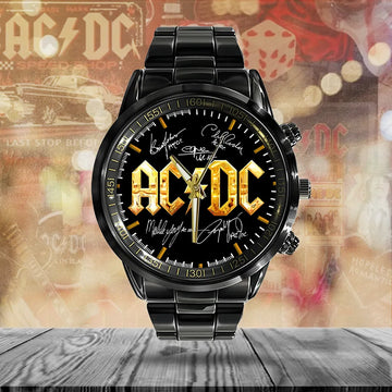 AC_DC Black Stainless Steel Watch – TANTN 13225