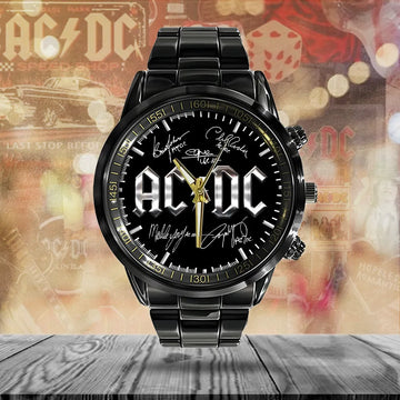 AC_DC Black Stainless Steel Watch – TANTN 13226