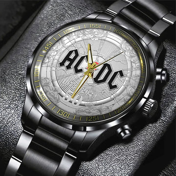 AC_DC Black Stainless Steel Watch – TANTN 5978