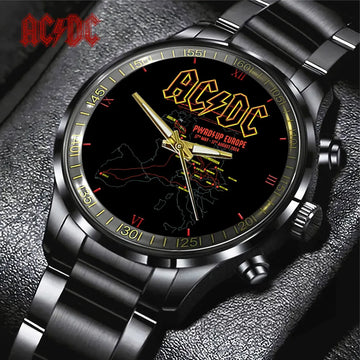AC_DC Black Stainless Steel Watch – TANTN 8207