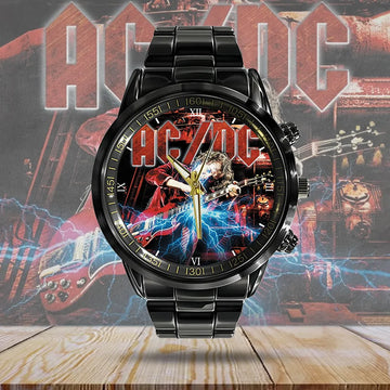 AC_DC x Angus Young Black Stainless Steel Watch – MAITM 7451