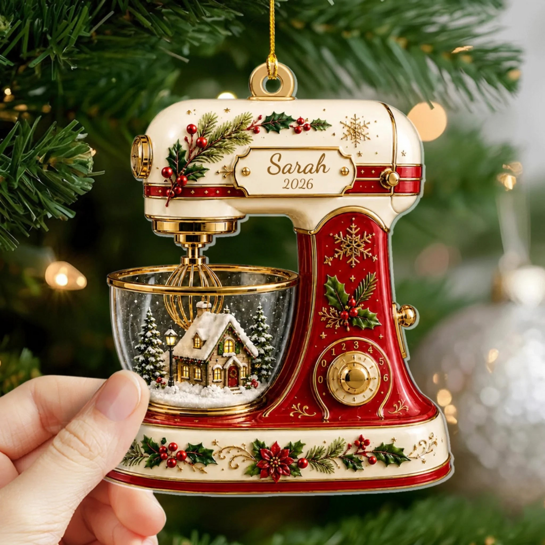 A Little Christmas Magic Personalized Ornament Custom Name Baking Mixer Ornament Cozy Holiday Keepsake{