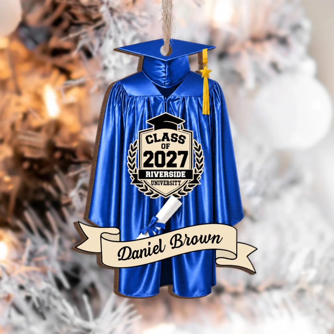 A Milestone Worth Remembering Personalized Wooden Ornament Class Of 2027 Christmas Ornament Custom Graduate Gift