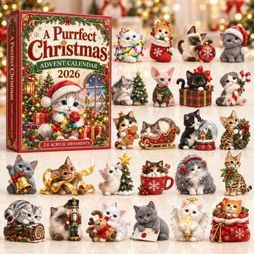 A Purrfect Christmas advent calendar 2026 - 24-Day Countdown, Acrylic Charms