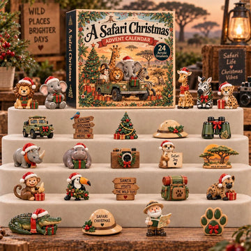 A Safari Christmas Advent Calendar 2026 - 24-Day Countdown, Acrylic Charms