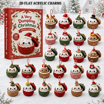 A Very Dumpling Christmas Advent Calendar 2026 24 Day Festive Countdown Acrylic Charms Blind Box Gift For Crochet Lovers