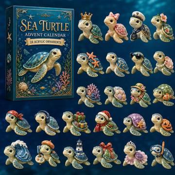 A Year Of Sea Turtle Advent Calendar 2026 - 24-Day Countdown, Acrylic Charms Every Day Bring New Suprises