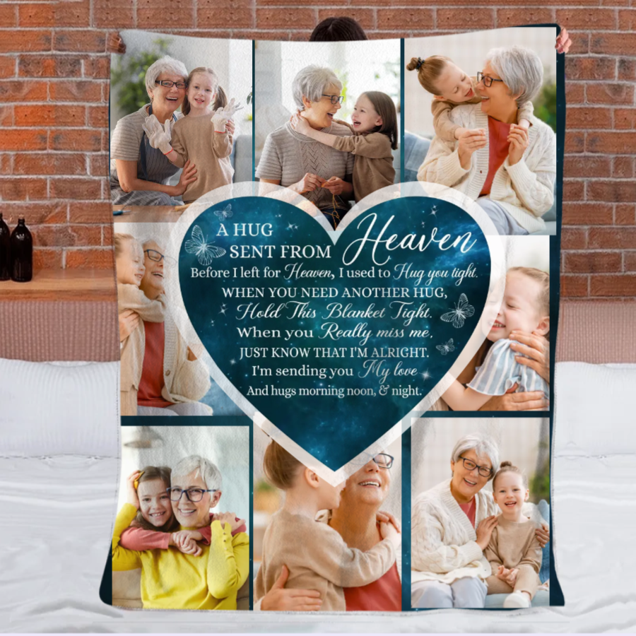 A Hug From Heaven Personalized Blanket Custom Memorial Blanket Sympathy Gift