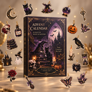 Abchalloween Advent Calendar 2026 24 Mini Acrylic Ornaments Witchy Christmas Tree Decorations Spooky Countdown Gift For Halloween Lovers