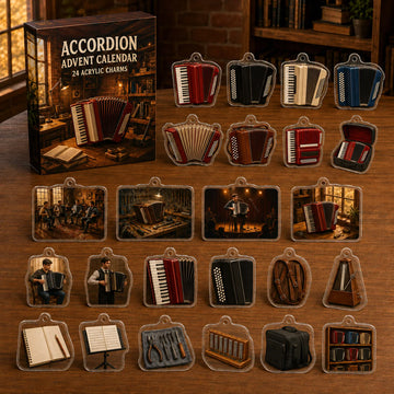 Accordion Advent Calendar 2026 - 24-Day Countdown, Acrylic Charms