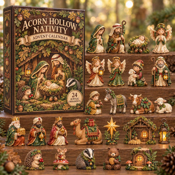 Acorn Hollow Nativity Advent Calendar 2026 - 24-Day Countdown, Acrylic Charms
