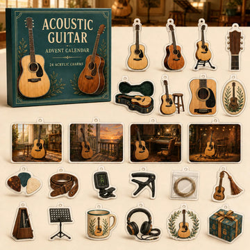 Acoustic Guitar Advent Calendar 2026 - 24-Day Countdown, Acrylic Charms