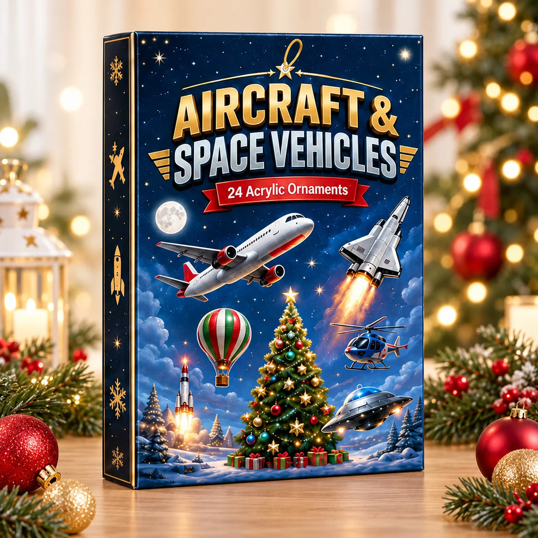 Aircraft & Space Vehicles Advent Calendar 2026 - 24-Day Festive Countdown, Acrylic Charms Blind Box - Gift For Kids, Family & Friends