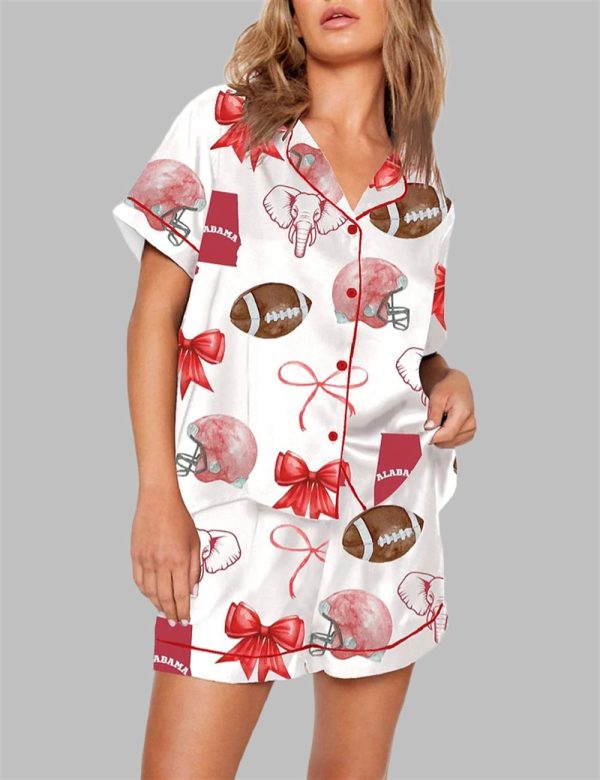 Alabama Bow Aesthetic Game Day Pajama Set