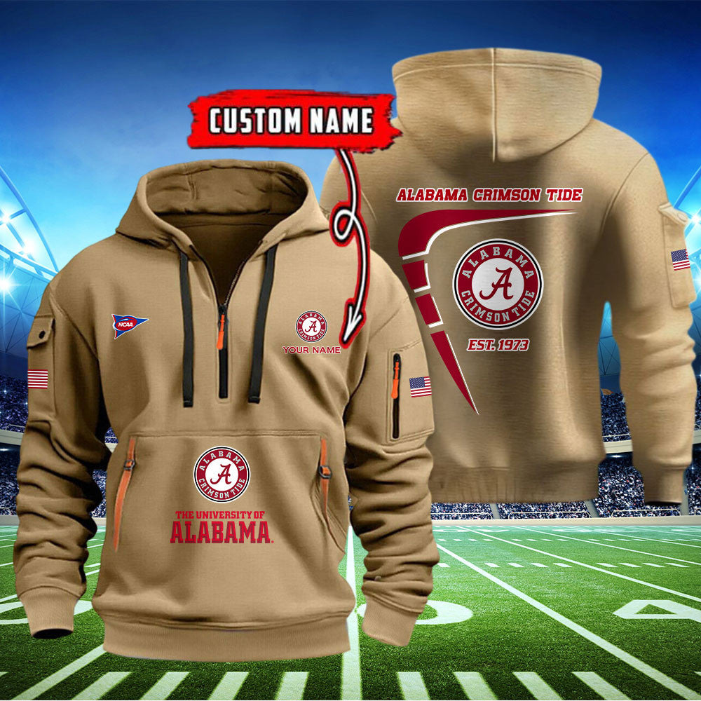 Alabama Crimson Tide Quarter Zip Hoodie Style