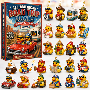 All American Road Trip Rubber Duck Advent Calendar 2026 24 Day Festive Countdown Acrylic Charms Blind Box Gift For Family Friends