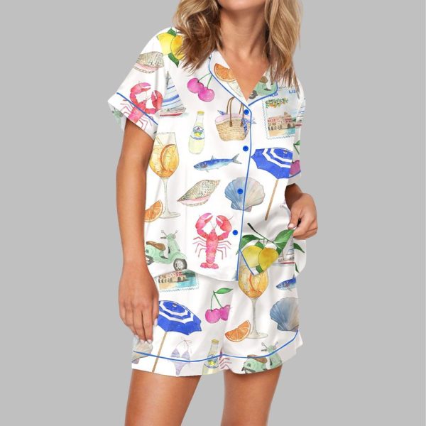 Amalfi Coast Italy Summer Pajama Set For Women