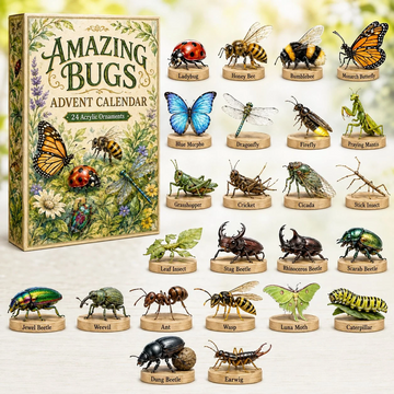 Amazing Bugs Advent Calendar 2026 - 24-Day Countdown, Acrylic Charms Every Day Bring New Suprises