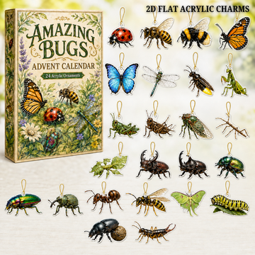 Amazing Bugs Advent Calendar 2026 24 Day Festive Countdown Acrylic Charms Blind Box Gift For Bug Lovers